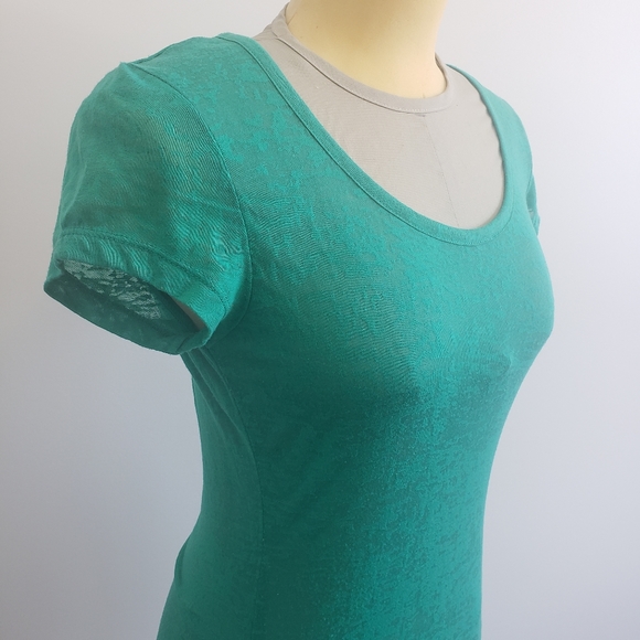 Jules & James Jade Green Burnout Tee Shirt - Picture 3 of 4